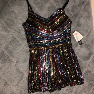 Sparkly rainbow romper